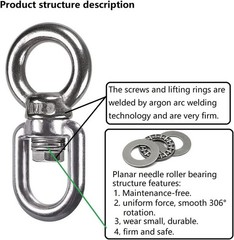 Heavy-Duty 360° Spring Swivel Bearing for Hammocks, Swings & Yoga Chairs