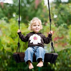 Wooden Swing Seat, Outdoor Swing Set Accessories for Backyard, Height Adjusta…