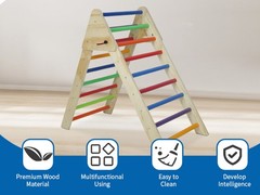 Wooden Foldable Climbing Triangle Ladder Montessori Play Gym For Kids 1-7