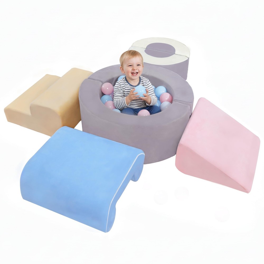 Toddler Climbing Toys Indoor, 7‑Piece Soft Foam Play Set for Toddlers 1‑3, Fo…