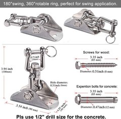 BeneLabel Stainless Steel Swing Hangers 360Â° Swivel Ceiling Mount for Swing 1