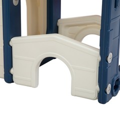 6 in 1 Toddler Slide, Kids Slide with Climber, Basketball Hoop, Tunnel