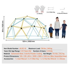 Uimoso Climbing Dome 10FT Geometric Dome Climber Jungle Gym for Kids 3-10 Years