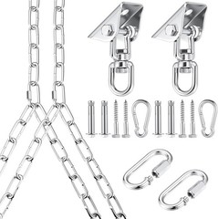 Heavy Duty Porch Swing Hanging Kit W/ Y-Chain & 360° Swivel Hangers 1500Lbs