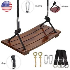 Wooden Swing Seat Nostalgic Outdoor Wood Swing for Kids Tree Swing for Adults
