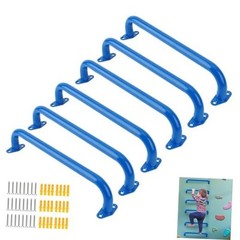 17 Inch Monkey Bars Heavy Duty Metal Playground Handles,Blue 6 Pack Blue-6pcs