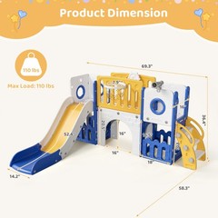 9 in 1 Large Toddler Slide Set, Kids Climber Slide Playset for Indoor & Outdoor
