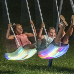 Firefly LED Swing Set: 2 Seats, 34″ Saucer, G-Series Steel