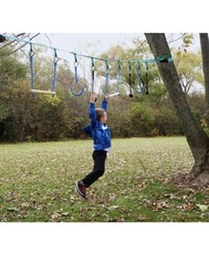Ninja Obstacle Course 7 Obstacles Monkey bars Swing Rings 36’ Slackline Into Kit