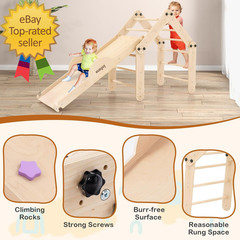 12 in 1 Climbing Toys for Toddlers Upgrade Wooden Montessori Foldable Triangle