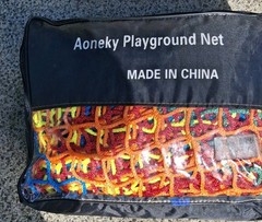 AONEKY Playground Net 9′ x 9′ Multicolor Kids Climbing Cargo Net Double Layer