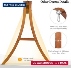 VINGLI Outdoor Wooden Swing Frame, Heavy Duty 1000 LBS A-Frame Swing Stand with