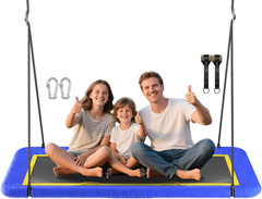 60” Rectangle Platform Tree Swing for Kids and Adults, Giant Flying Swing with