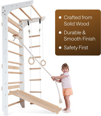 Swedish Ladder Wall Set – Kids Gymnastics Stall Bars for Home Exercise