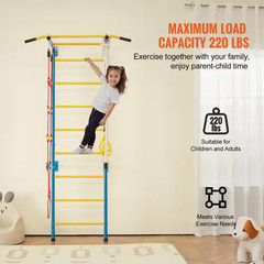 Indoor Jungle Gym for Toddlers, 5-In-1 Climbing Playset with Carbon Steel Swedis