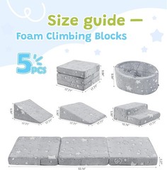 Foam Climbing Blocks with Ball Pit & Stairs for Toddlers Aged 1-3 -Soft Playset