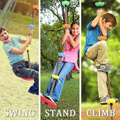 Climbing Rope Tree Swing with Platforms and Disc Swing Seat Set Outdoor