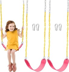 2 Pack Green Swing Seats Heavy Duty W/ 66″ Chain Swing Set Accessories
