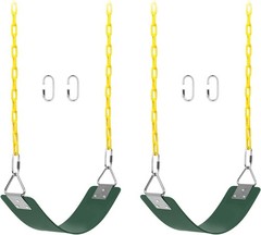 Swing Sets Seat W/ 66 Inch Anti-Rust Chains Thermoplastic Coated Support 250lb