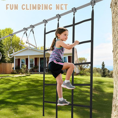 60 FT Ninja Warrior Obstacle Course Swing Set for Kids with Weather-Proof Access