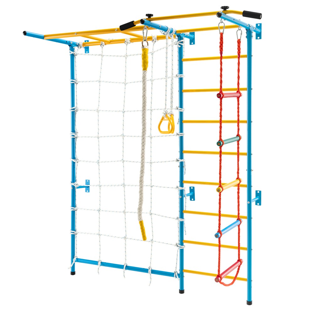 7 in 1 Kids Indoor Gym Playground Swedish Wall Ladder Children Home Climbing Gym