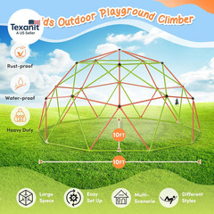 10FT Climbing Dome with Hammock & Swing, Jungle Gym for Boys and Girls, Support