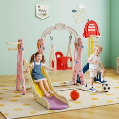 6 in 1 Kids Slide Swing PlaySet Indoor Outdoor Climber Playground for Toddlers