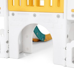 JOYLDIAS Double Slide Toddler Playground Kids Playset Gifts w/ Climber,BallHoop