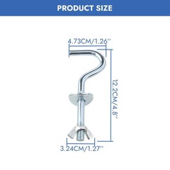 2Pcs Heavy-Duty Hammock Hooks, 3/8″ Diameter, Fits 1-1/4″–2″ Holes – Galvaniz…