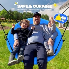 40″ Saucer Tree Swing for Kids & Adults – 700lb Capacity, Outdoor Textilene, 2 S