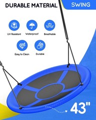 Everyfun 43″ Saucer Tree Swing for Kids Adult, 700lbs Weight Capacity.