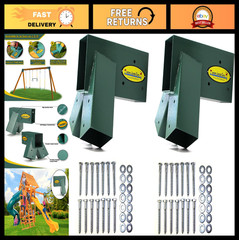 A-Frame Swing Set Brackets – Easy 1-2-3 Installation with Mounting Hardware, Gre