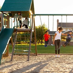 New Lifetime Big Stuff Deluxe Swing Set + 2 Slides, Monkey Bars Outdoor Kids Fun