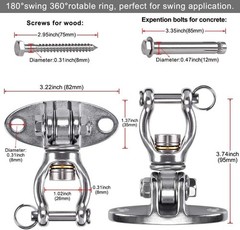 Silent Bearing Swivel Swing Hanger Stainless Steel Swing Hook Ceiling Mount S…