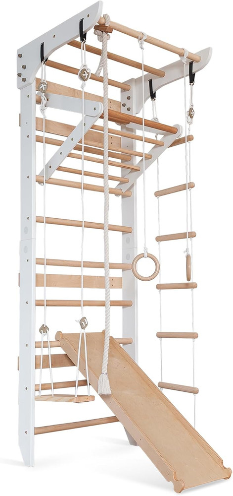 Swedish Ladder Wall Set – Kids Gymnastics Stall Bars for Home Exercise