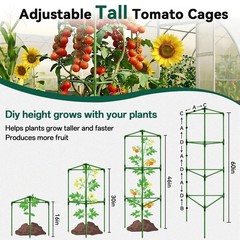 Halatool 6 Pack 60 inch Tomato Cages Adjustable Metal