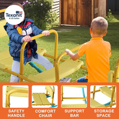 Children’S Teeter Totter Seesaw, 3-Person Metal Seesaw, 2-In-1 Indoor and Outdoo