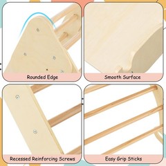 Pikler Triangle Set 7 in 1 Climbing Toys for Toddlers 1-3 Inside Foldable Woo…