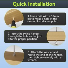 Swing Hangers with Bearing, 2 Pcs M10 × 7″ Stainless Steel Swing Hooks for Wo…