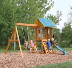 Appleton Wooden Swing Set with Slide And Stairs