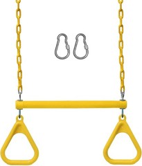 Outdoor Playground Upgrade: 18″ Trapeze Swing Bar with Heavy Duty Chains
