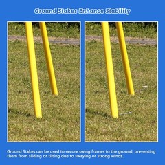 Saucer And Belt Kids Swing Set Outdoor Play Toy For Ages 4-8 Playground Backyard