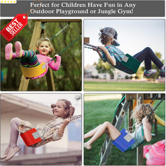 Swing Seat 30in Blue Metal Triangle Ring 250lb Outdoor Yard Kids Adults – US