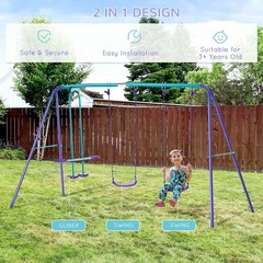 Children’s Playground Set Adjustable Ropes with Metal Frame for Stability