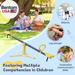 Seesaw for Kids Outdoor, Heavy Duty 250LB 360° Rotating Seesaw Outdoor Teeter To