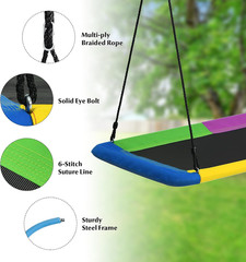 700LBS 60 Inch Giant Platform Tree Swing for Kids and Adults, Indoor/Outdoor Adj