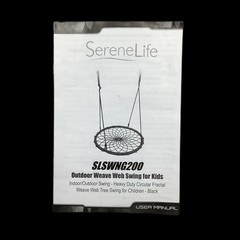Serene Life -Outdoor Weave Web Swing- 40″ – Up To 600 LBS- Black- SLSWNG200 -NIB