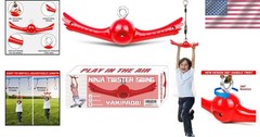 Ninja-Twister Swing Spins Set: Slackline Attachments – 360° Handle Twist-Spin Fl