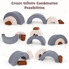 INFANS Climbing Toys for Toddlers, 3pc Foam Climbing Blocks Rainbow Shaped In…