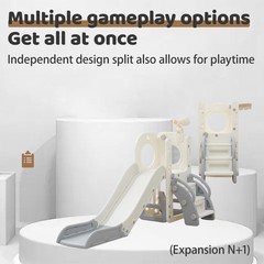 6 in 1 Kids Slide Climber Playset Indoor Outdoor Freestanding Toddler Playground